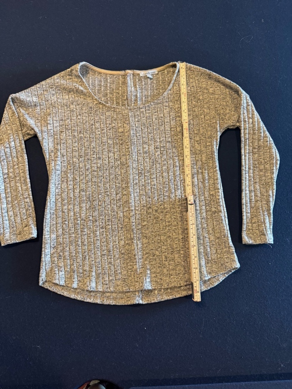 Charlotte Russe Heathered Gray Ribbed Knit Top